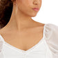 Blusa de malha franzida Crave Fame Juniors, branca, tamanho grande