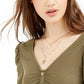 Blusa texturizada franzida Crave Fame Juniors, verde, tamanho pequeno