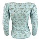 Blusa floral franzida Crave Fame Juniors, azul, tamanho médio