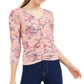 Blusa floral franzida Crave Fame Junior's rosa tamanho grande