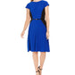 Vestido feminino Jessica Howard com cinto e blocos de cores, ajuste evasê, azul, tamanho 16