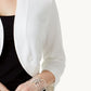 Cardigan Bolero Feminino Jessica Howard Branco Tamanho Grande