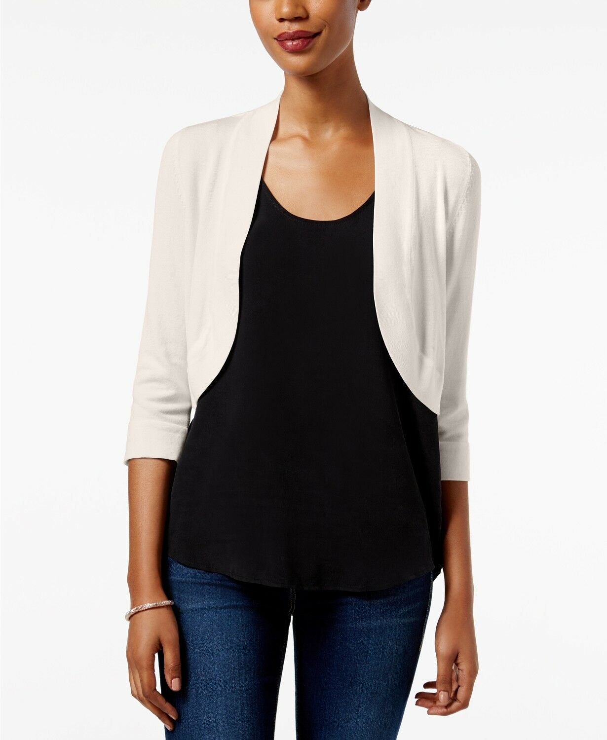 Cardigan Bolero Feminino Jessica Howard Branco Tamanho Médio