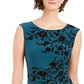 Vestido feminino Jessica Howard Petite Velvet Flocked Bkn Tamanho 14P