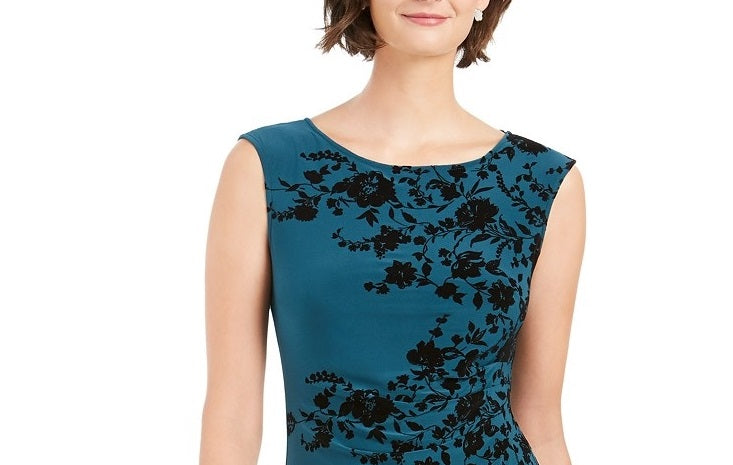 Vestido feminino Jessica Howard Petite Velvet Flocked Bkn Tamanho 14P