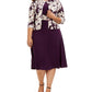 Vestido plus size com cintura franzida e jaqueta com estampa floral Jessica Howard feminino, roxo, tamanho 14