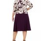 Vestido plus size com cintura franzida e jaqueta com estampa floral Jessica Howard feminino, roxo, tamanho 14