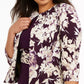 Vestido plus size com cintura franzida e jaqueta com estampa floral Jessica Howard feminino, roxo, tamanho 14