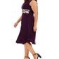 Vestido plus size com cintura franzida e jaqueta com estampa floral Jessica Howard feminino, roxo, tamanho 16W