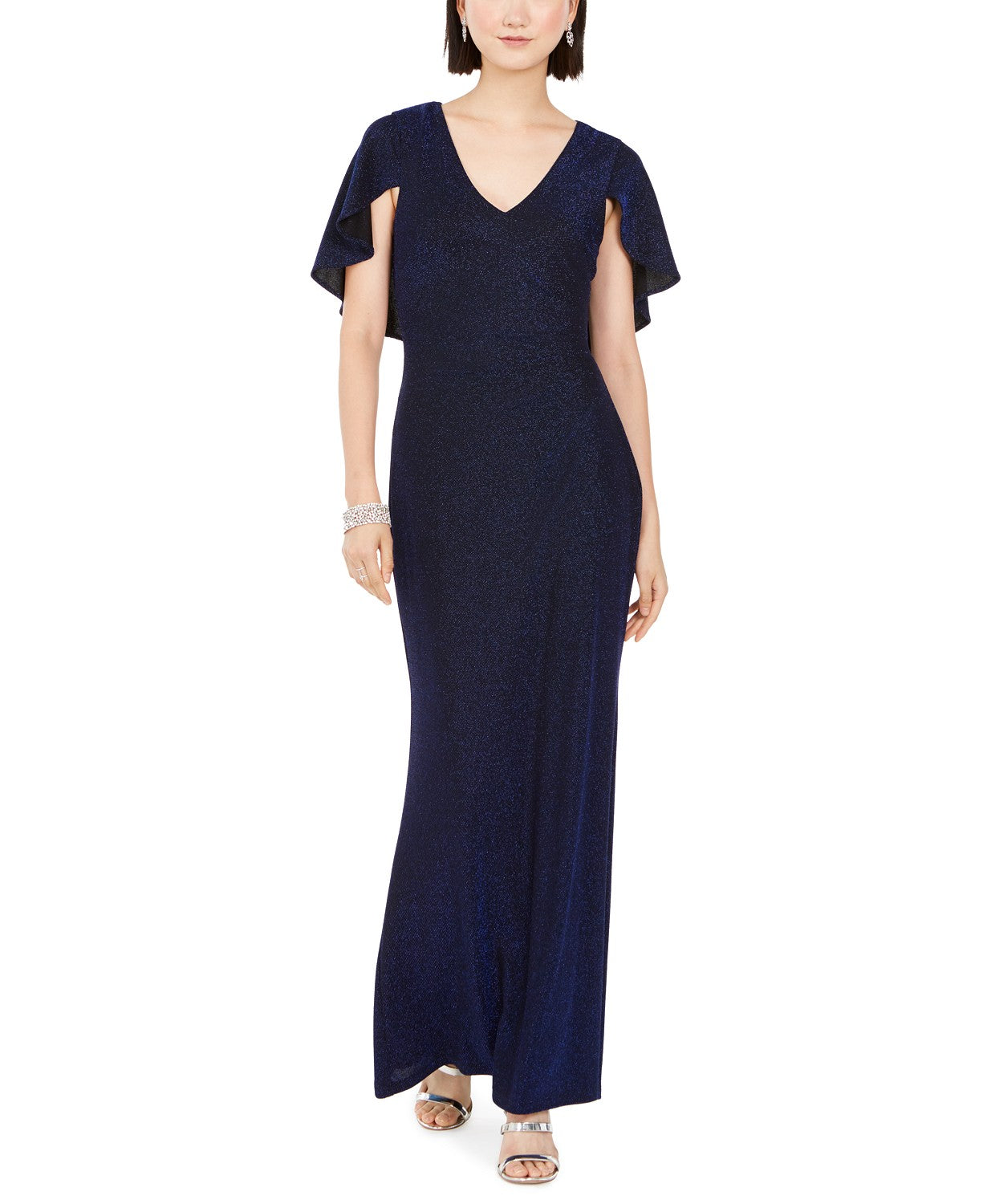 Vestido Capelet Feminino Jessica Howard Cinza Escuro Tamanho 16