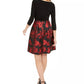 Vestido feminino Jessica Howard com saia plissada e ajuste evasê, preto, tamanho 6