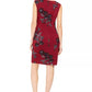 Vestido justo de veludo brilhante feminino Jessica Howard, tamanho 12, vermelho, pequeno