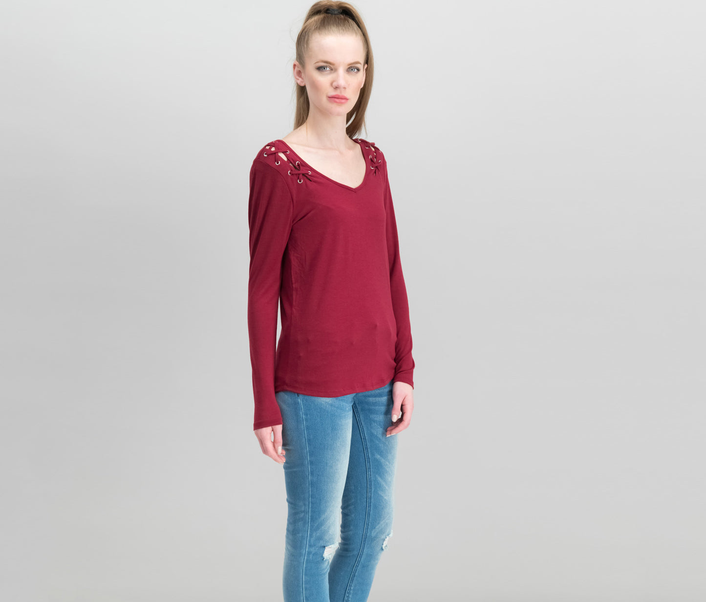 Blusa Crave Fame Juniors com Cadarço nas Costas Marrom Tamanho Médio
