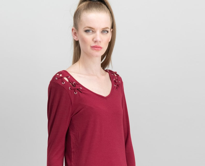 Blusa Crave Fame Juniors com Cadarço nas Costas Marrom Tamanho Médio