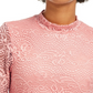 Blusa de renda com gola alta Crave Fame Juniors, tamanho médio, rosa, pequeno