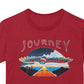 Camiseta gráfica masculina Journey Flying vermelha tamanho pequeno