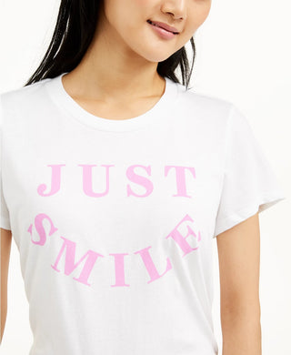 Camiseta Just Smile da Love Tribe Junior, branca, tamanho X-G