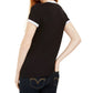 Camiseta Love Tribe Junior's Obviously Busy Graphic Ringer Preta Tamanho Médio
