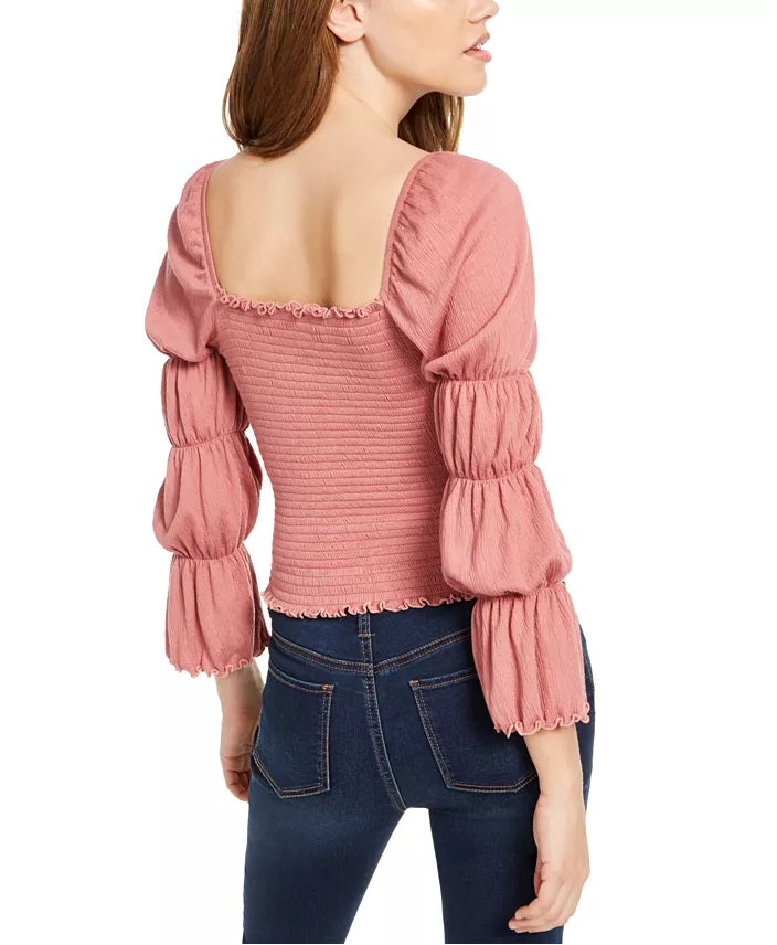 Rewash Juniors Top Feminino com Babados e Acabamento Rosa Tamanho Extra Pequeno