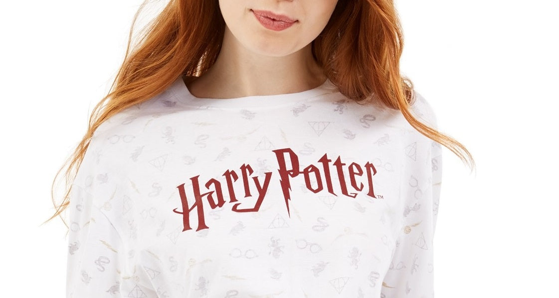 Camiseta gráfica Harry Potter da Warner Brothers Juniors, tamanho branco, extra pequeno