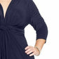 Vestido longo sem mangas com nó Love Squared feminino plus size, tamanho cobalto 1X