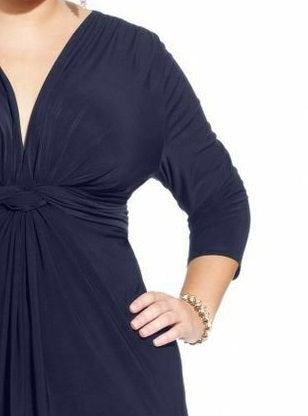 Vestido longo sem mangas com nó Love Squared feminino plus size, tamanho cobalto 1X