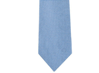 Gravata fina de seda Calvin Klein Micro Squares masculina, tamanho azul marinho, regular