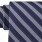 Gravata de seda listrada clássica masculina Calvin Klein, azul, tamanho regular