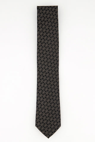 Gravata de seda medalhão clássica masculina Calvin Klein preta tamanho regular