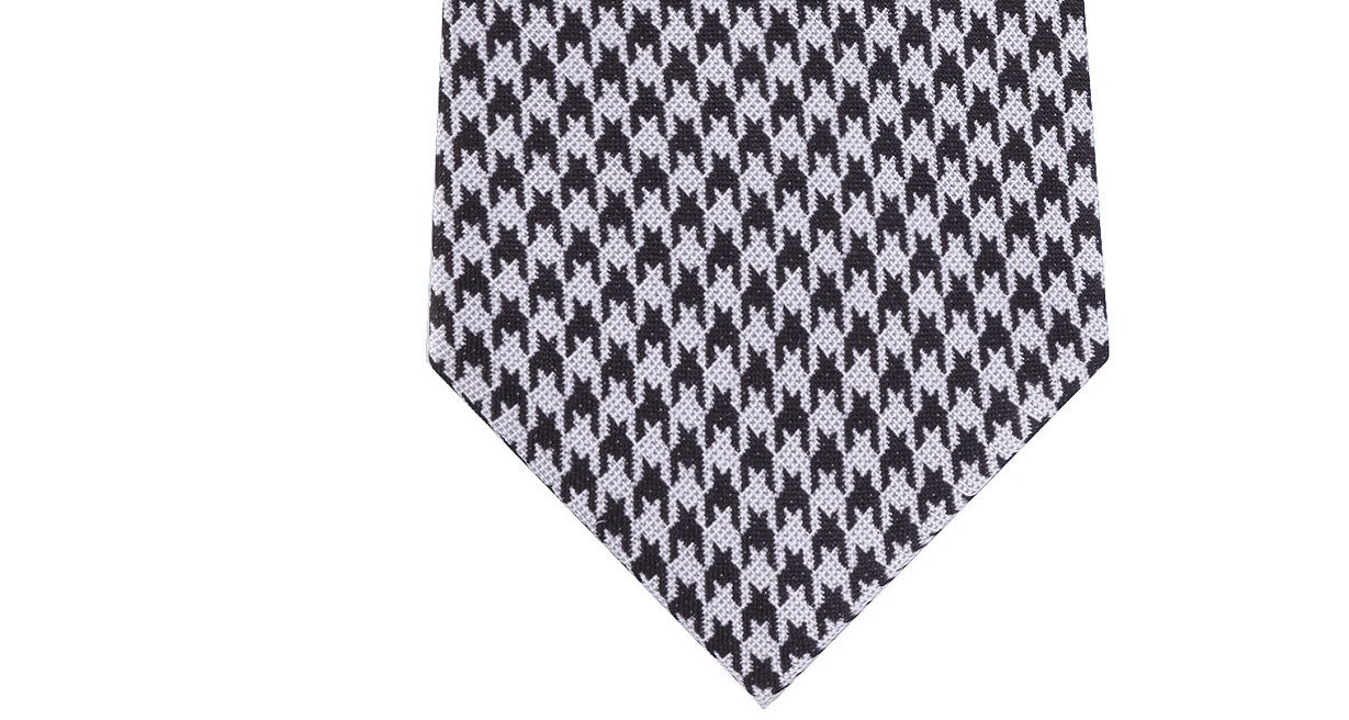 Gravata Calvin Klein Masculina Jewel Slim Pied-de-poule Preta Tamanho Regular