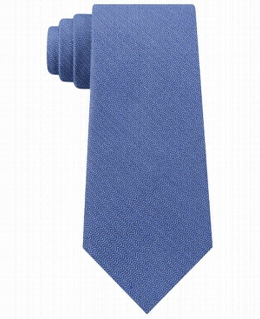 Gravata Slim Herringbone Masculina Calvin Klein Pasblue Tamanho Regular