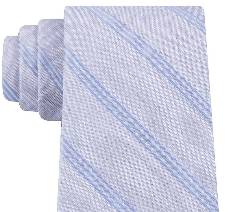 Gravata Slim Listrada Masculina Calvin Klein Azul Marinho Tamanho Regular