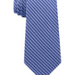 Gravata de seda listrada fina masculina Calvin Klein, tamanho azul marinho, regular