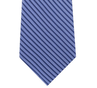 Gravata de seda listrada fina masculina Calvin Klein, tamanho azul marinho, regular
