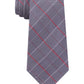 Gravata Calvin Klein Masculina Holly Slim Check de Seda Cinza Tamanho Regular