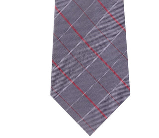 Gravata Calvin Klein Masculina Holly Slim Check de Seda Cinza Tamanho Regular