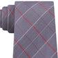 Gravata Calvin Klein Masculina Holly Slim Check de Seda Cinza Tamanho Regular