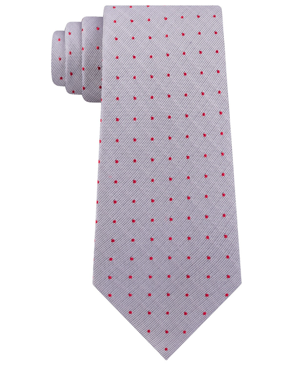 Gravata Calvin Klein Masculina Holly Pin-Dot Slim Silk Cinza Tamanho Regular