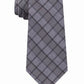 Gravata Slim Calvin Klein Masculina Jewel Graphic Check Cinza Tamanho Regular
