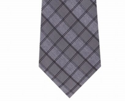 Gravata Slim Calvin Klein Masculina Jewel Graphic Check Cinza Tamanho Regular