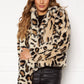 Jaqueta Levi's Feminina com Estampa de Leopardo e Pele Sintética, Tamanho Médio e Grande, Amarela