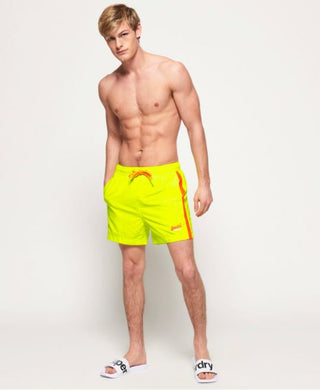Superdry Shorts de Natação Masculino Beach Volley Amarelo Tamanho XX-G