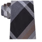 Gravata xadrez masculina Tre da Kenneth Cole Reaction, preta, tamanho regular