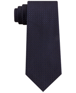 Gravata masculina Kenneth Cole Reaction Slim Iridescent Geo Navy, tamanho regular