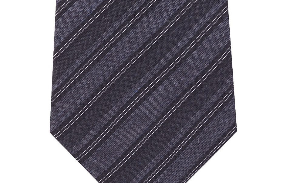 Gravata masculina Kenneth Cole Reaction Stone Slim Stripe preta tamanho regular