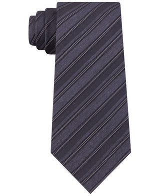 Gravata masculina Kenneth Cole Reaction Stone Slim Stripe preta tamanho regular
