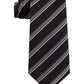 Gravata listrada masculina Kenneth Cole Reaction Veloutine preta tamanho regular