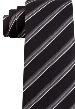 Gravata listrada masculina Kenneth Cole Reaction Veloutine preta tamanho regular