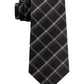 Gravata xadrez clássica masculina Kenneth Cole Reaction Stone, preta, tamanho regular