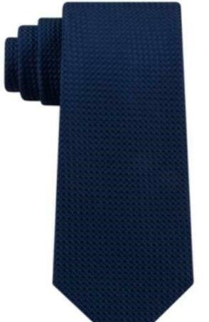 Gravata geométrica Kenneth Cole Reaction masculina, alta, baixa, slim, azul marinho, tamanho regular